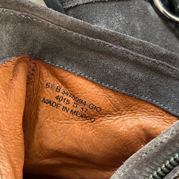 Frye Women's Kristen Harness Short Boot, Sz 6.5 Grigio Soft Oiled Suede - Picture 10 of 10